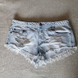 FOREVER 21 Sz 28 Light Blue Denim Jean Shorts